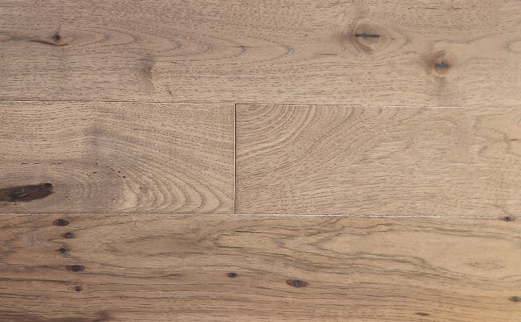 Close up Hickory Hardwood flooring mid tone brown