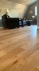 4" Red Oak Natural Rustic Grade Wire Brushed Matte Finish