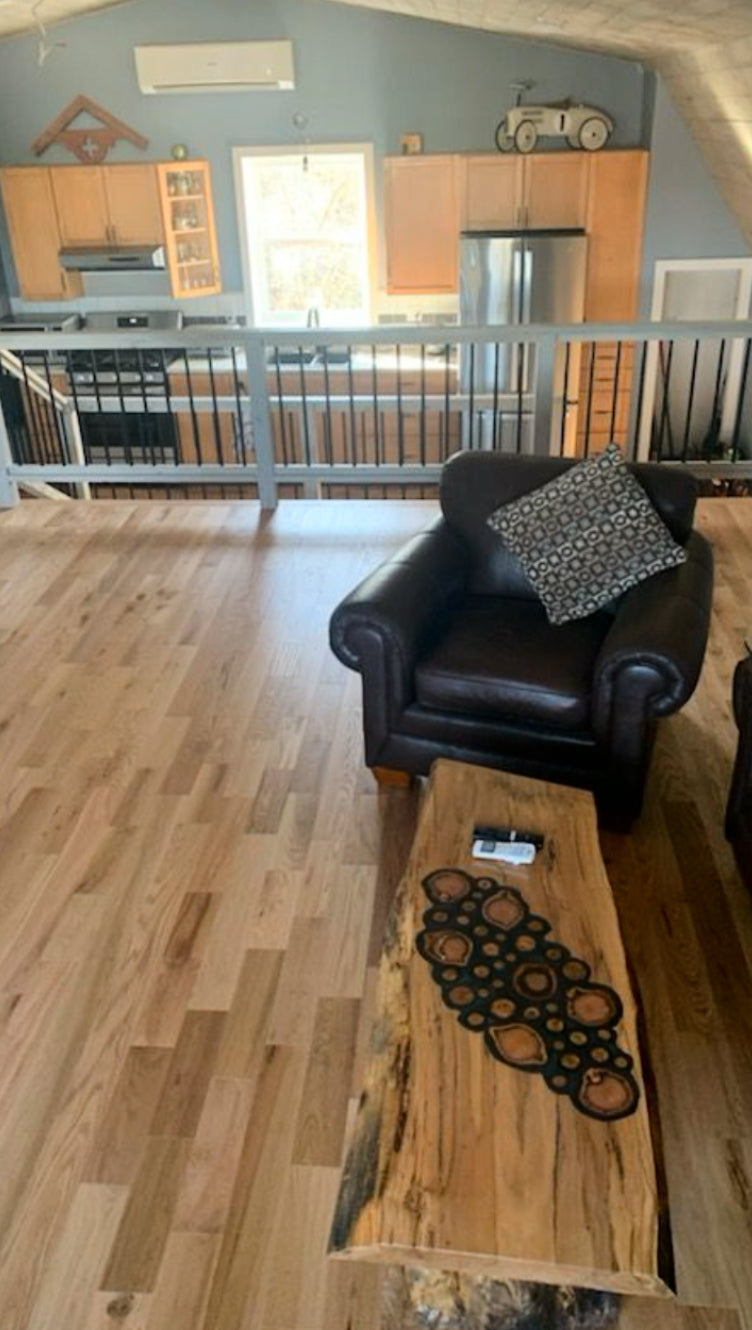 4" Red Oak Natural Rustic Grade Wire Brushed Matte Finish