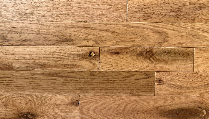 3-1/4" Red Oak Natural Rustic Grade Wire Brushed Matte Finish