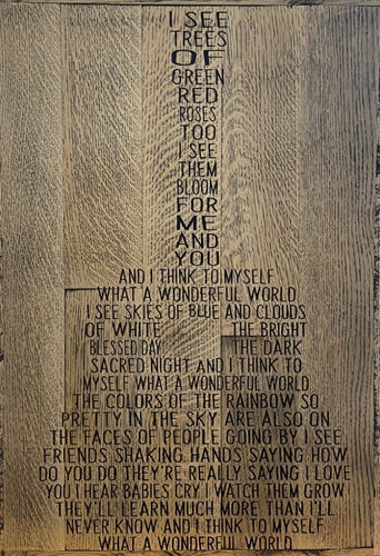 Wood Sign | Guitar - Wonderful World