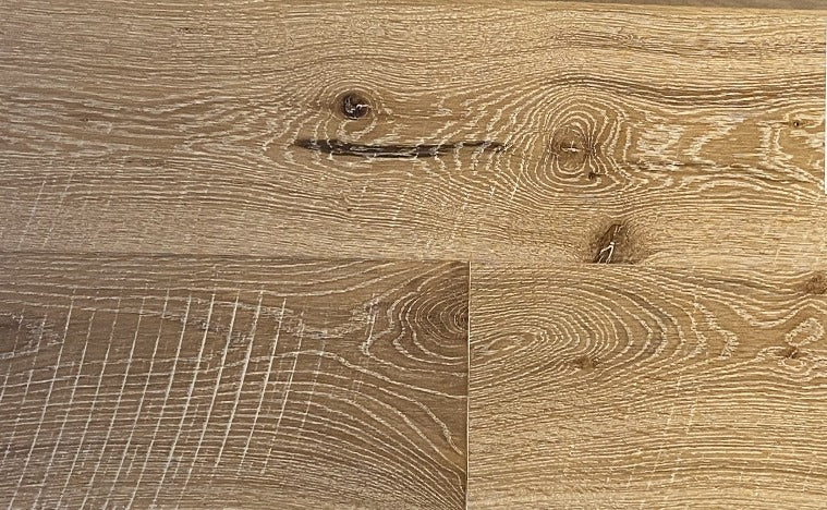 Wide Plank White Oak Hardwood Flooring Champagne Circular Sawn